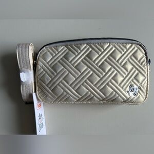 LUG COUPE XL CONVERTIBLE CROSSBODY METALLIC CHAMPAGNE NWT